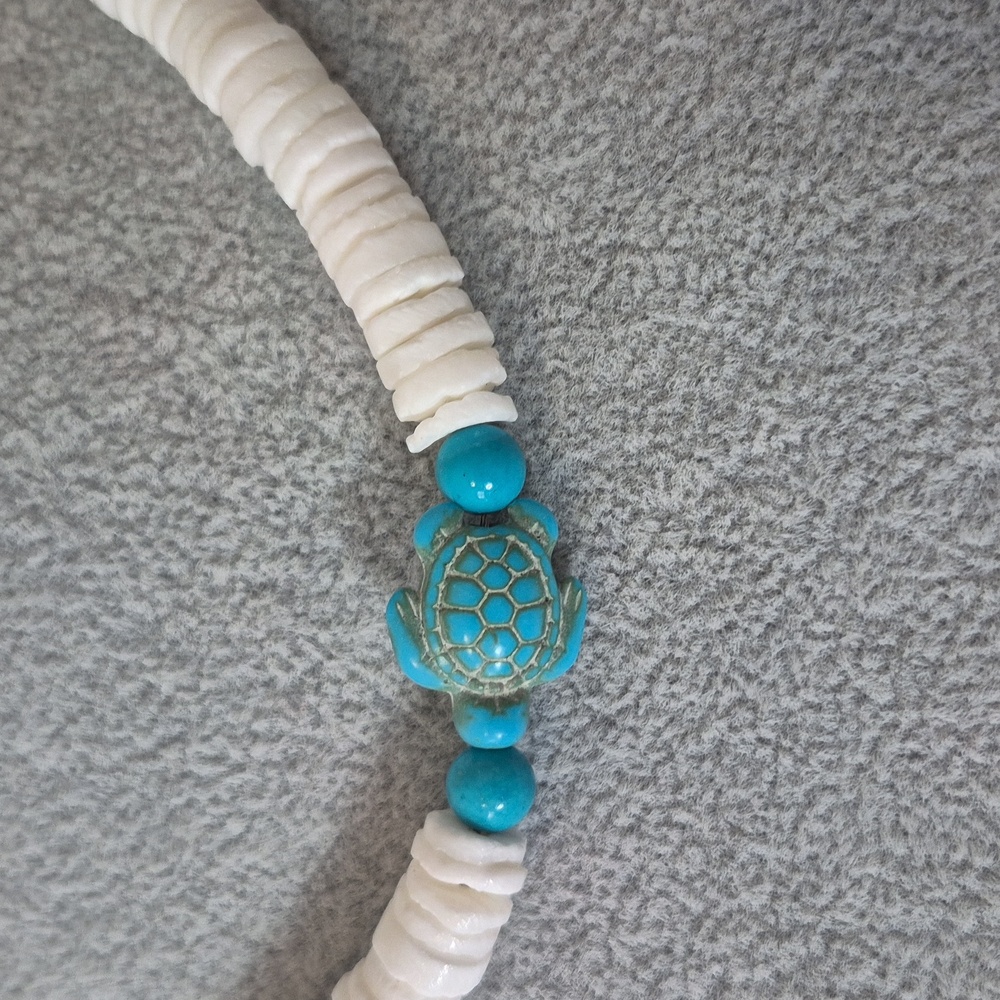 TURTLE 3 PIECE JEWELRY SET.CHOKER BRACLET EARRINGS, NATURAL - Picture 2 of 6